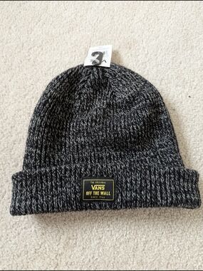 Vans Black and Gray Marled Knit Beanie